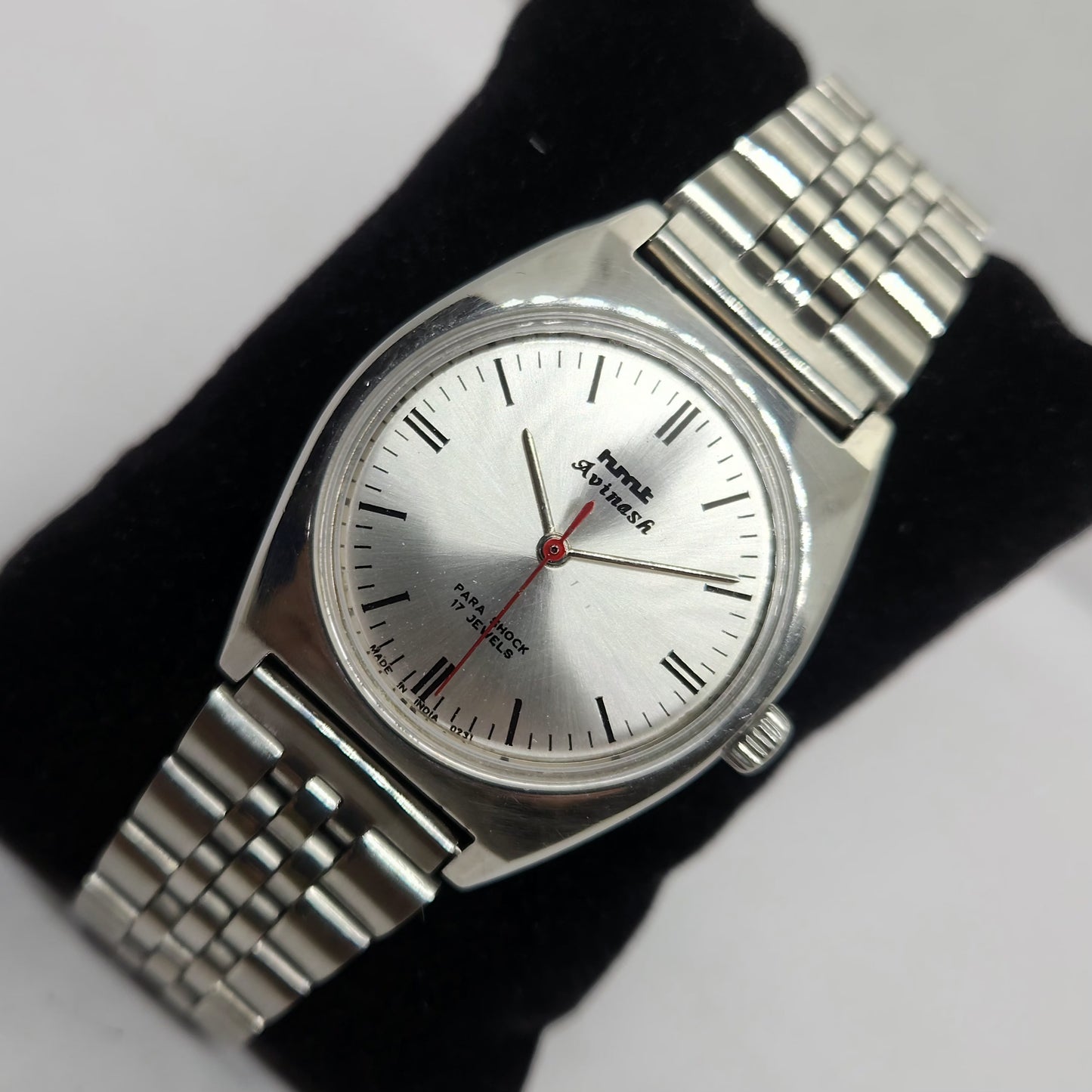 Vintage Original HMT Avinash Hand Winding 17 Jewels Silver Face Jubilee Bracelet Men's Wrist Watch OG214