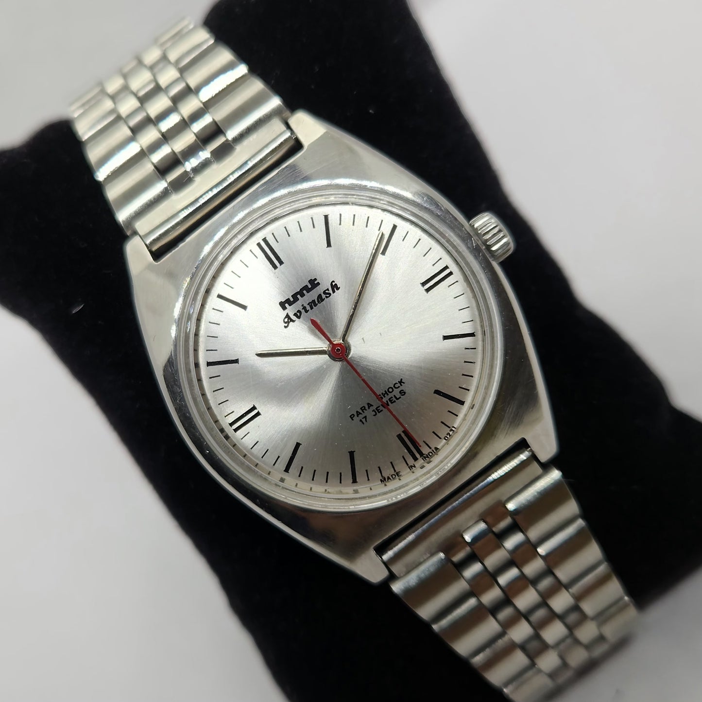 Vintage Original HMT Avinash Hand Winding 17 Jewels Silver Face Jubilee Bracelet Men's Wrist Watch OG214