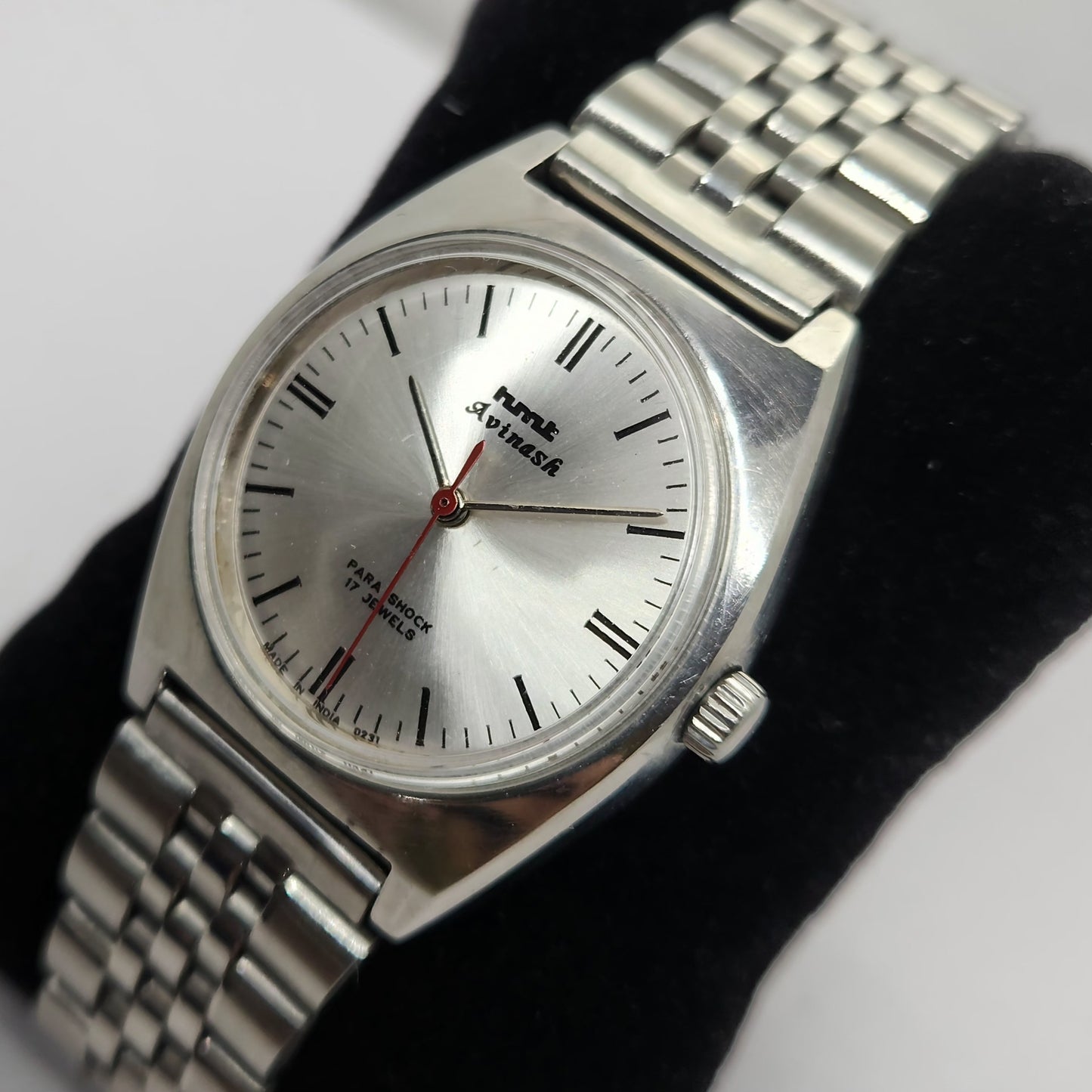 Vintage Original HMT Avinash Hand Winding 17 Jewels Silver Face Jubilee Bracelet Men's Wrist Watch OG214