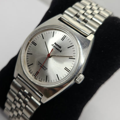 Vintage Original HMT Avinash Hand Winding 17 Jewels Silver Face Jubilee Bracelet Men's Wrist Watch OG214