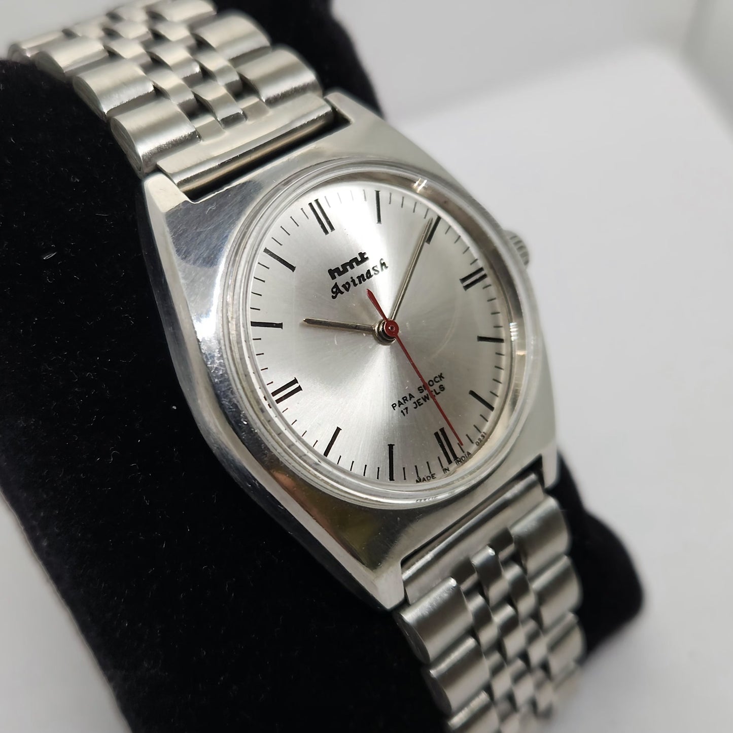Vintage Original HMT Avinash Hand Winding 17 Jewels Silver Face Jubilee Bracelet Men's Wrist Watch OG214