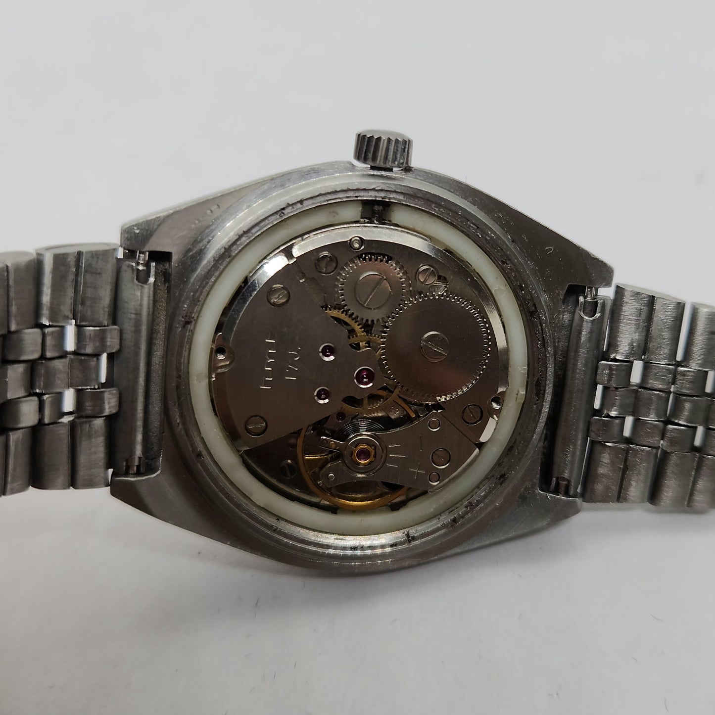 Vintage Original HMT Abhishek Hand Winding 17 Jewels brown Face Jubilee Bracelet Men's Wrist Watch OG215