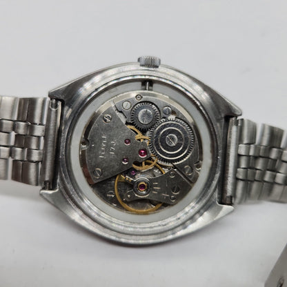Vintage Original HMT Maurya Hand Winding 17 Jewels Gold Face Jubilee Bracelet Men's Wrist Watch OG217