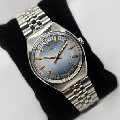Vintage Original HMT Chirag Hand Winding 17 Jewels Blue Face Jubilee Bracelet Men's Wrist Watch OG218