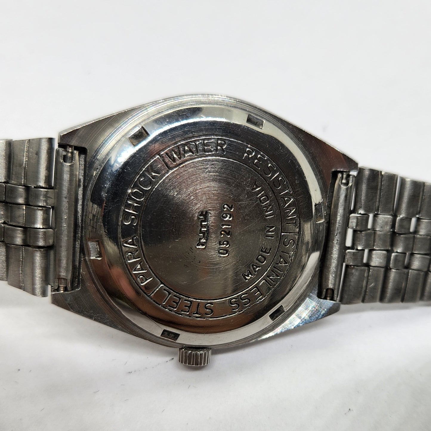 Vintage Original HMT Chirag Hand Winding 17 Jewels Blue Face Jubilee Bracelet Men's Wrist Watch OG218