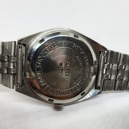Vintage Original HMT Chirag Hand Winding 17 Jewels Blue Face Jubilee Bracelet Men's Wrist Watch OG218