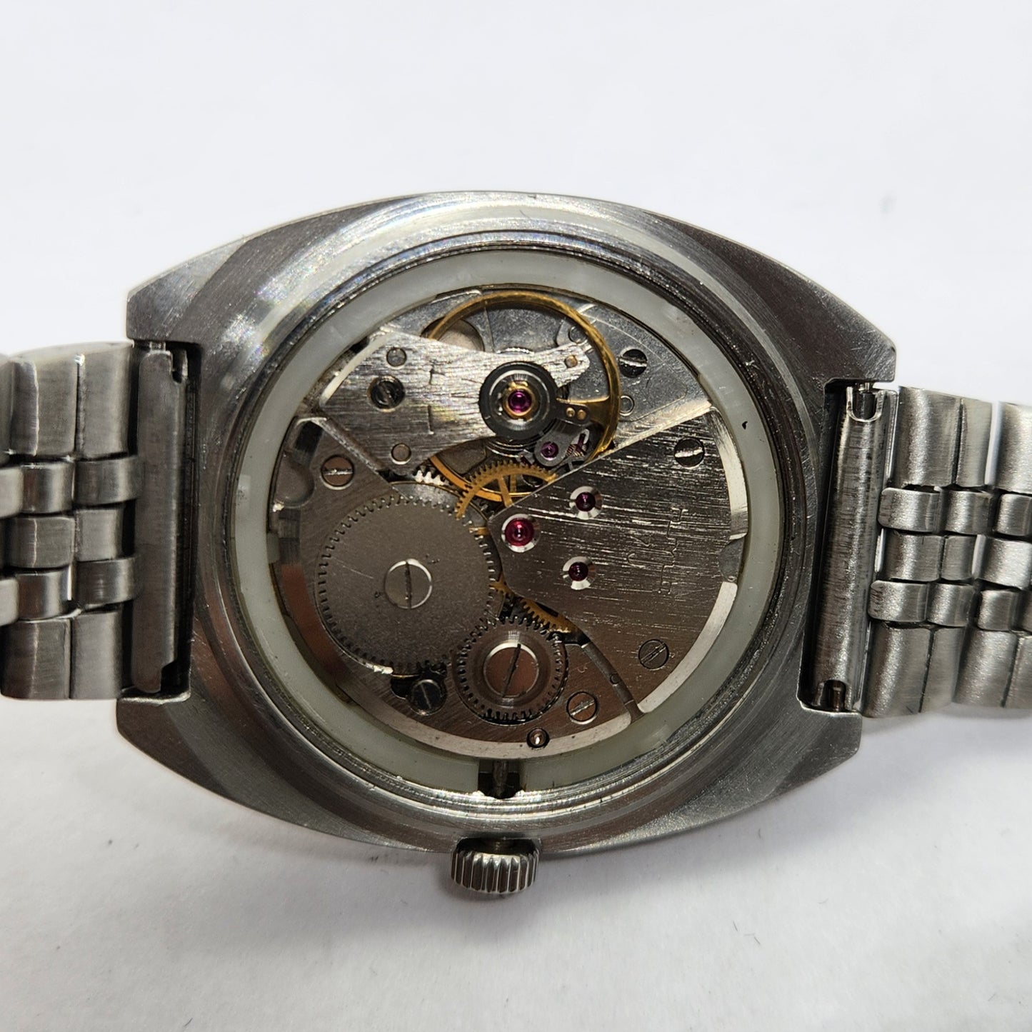 Vintage Original HMT Chethan Hand Winding 17 Jewels Gold Face Jubilee Bracelet Men's Wrist Watch OG219
