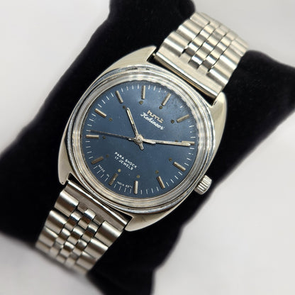 Vintage Original HMT Kohinoor Hand Winding 17 Jewels Blue Face Jubilee Bracelet Men's Wrist Watch OG220