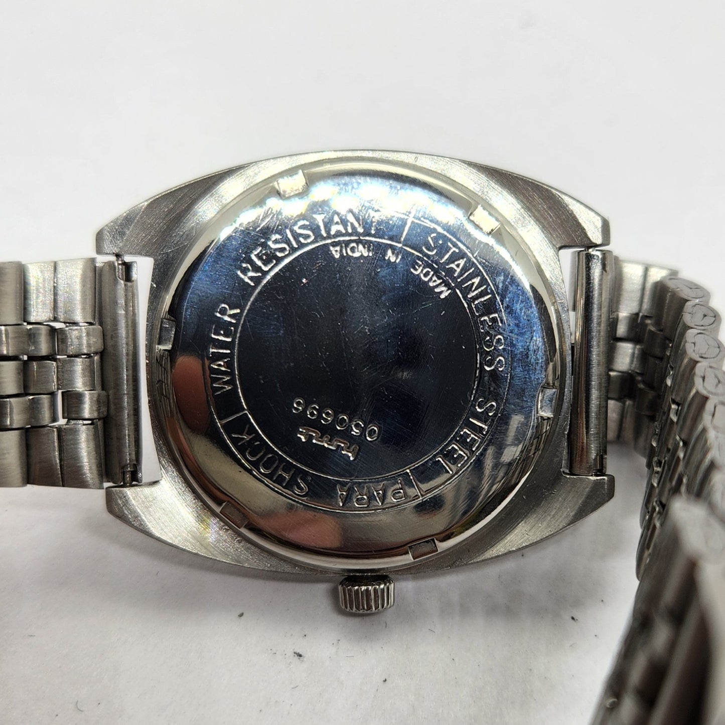 Vintage Original HMT Kohinoor Hand Winding 17 Jewels Blue Face Jubilee Bracelet Men's Wrist Watch OG220