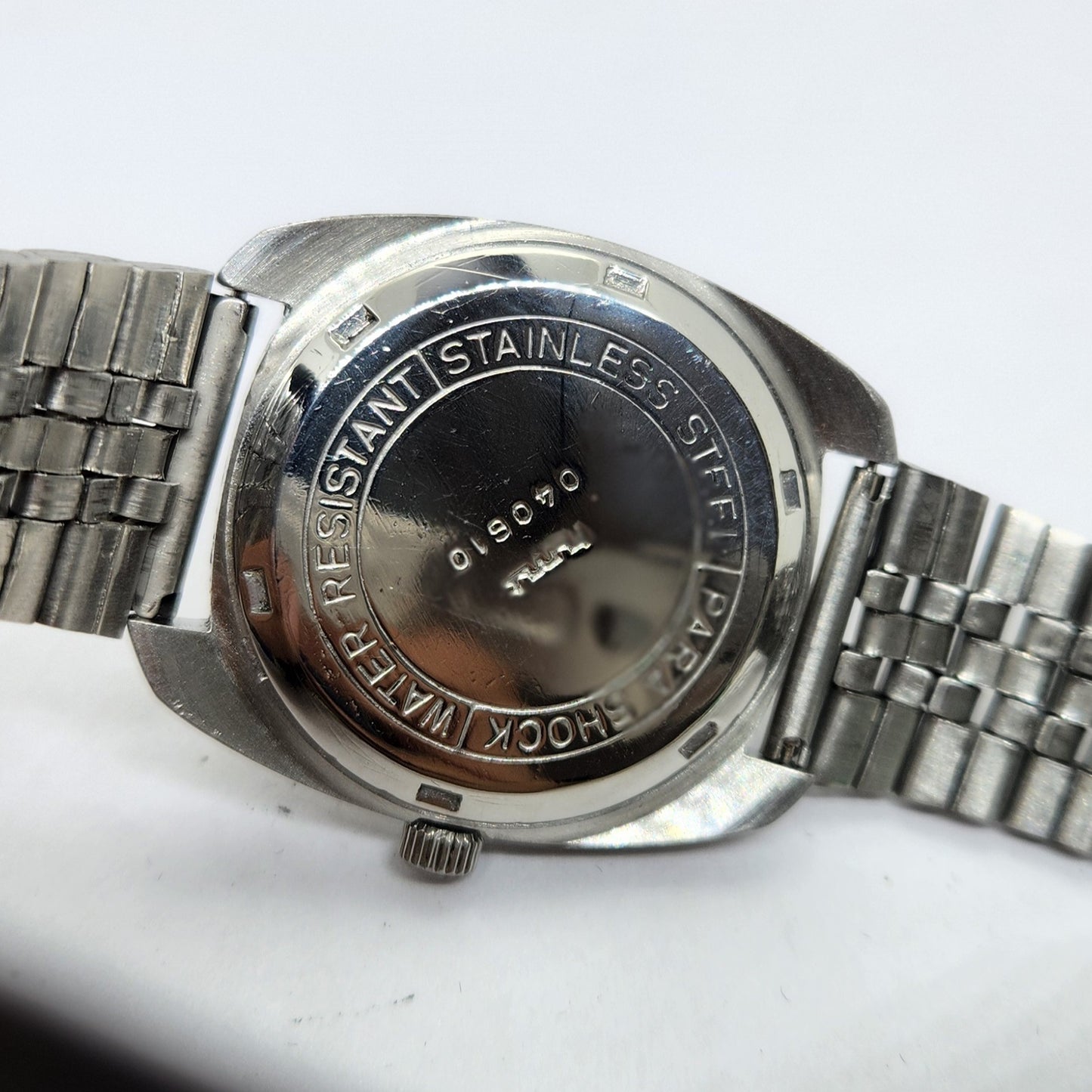 Vintage Original HMT Vijay Hand Winding 17 Jewels White Face Jubilee Bracelet Men's Wrist Watch OG221