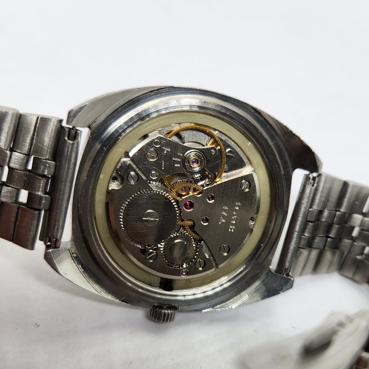 Vintage Original HMT Kohinoor Hand Winding 17 Jewels Gold Face Jubilee Bracelet Men's Wrist Watch OG222