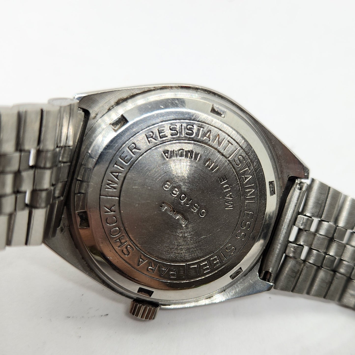 Vintage Original HMT Chetak Hand Winding 17 Jewels Peach Face Jubilee Bracelet Men's Wrist Watch OG223