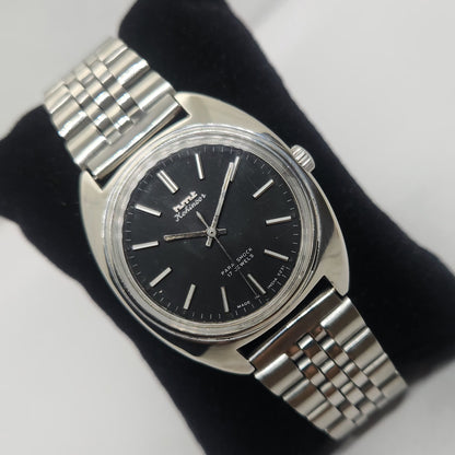Vintage Original HMT Kohinoor Hand Winding 17 Jewels Black Face Jubilee Bracelet Men's Wrist Watch OG225