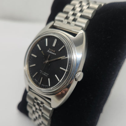 Vintage Original HMT Kohinoor Hand Winding 17 Jewels Black Face Jubilee Bracelet Men's Wrist Watch OG225