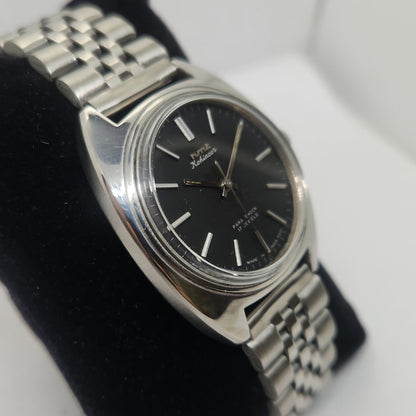 Vintage Original HMT Kohinoor Hand Winding 17 Jewels Black Face Jubilee Bracelet Men's Wrist Watch OG225