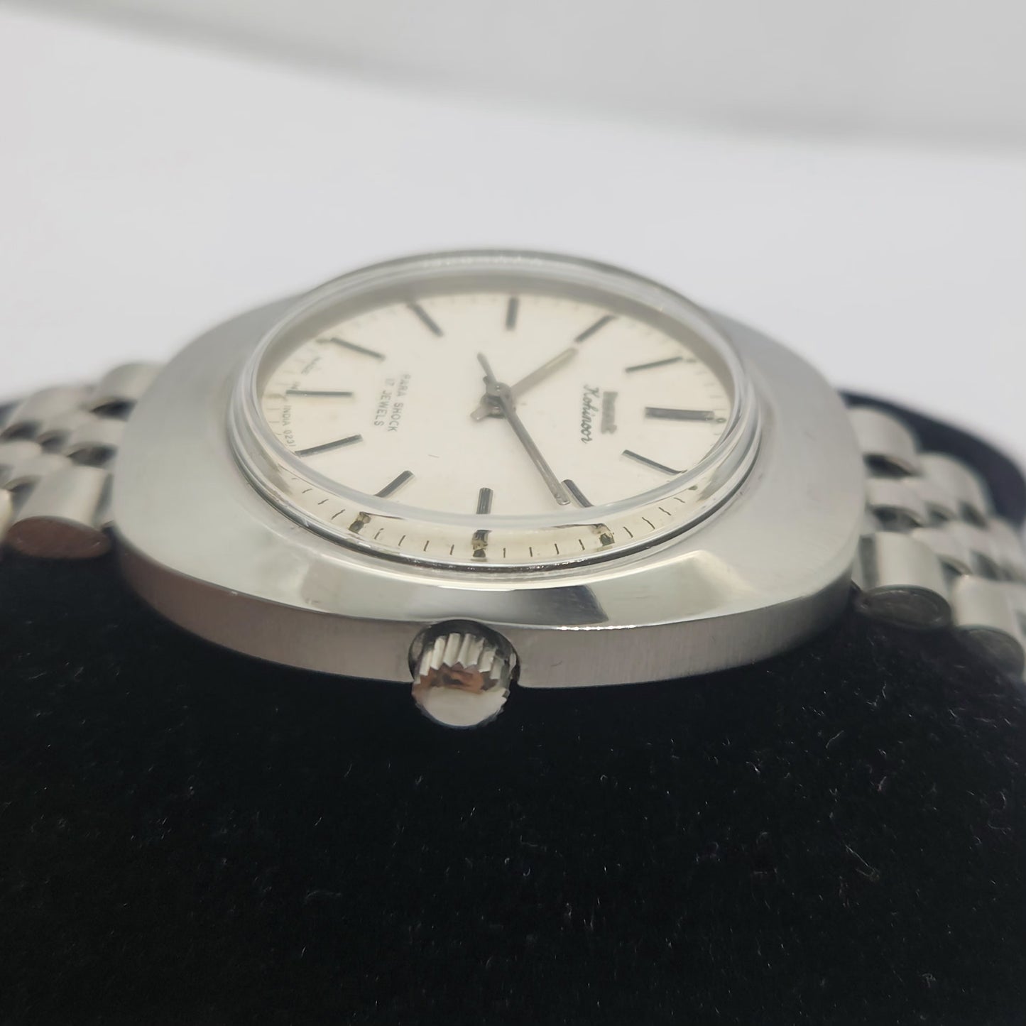 Vintage Original HMT Kohinoor Hand Winding 17 Jewels White Face Jubilee Bracelet Men's Wrist Watch OG226