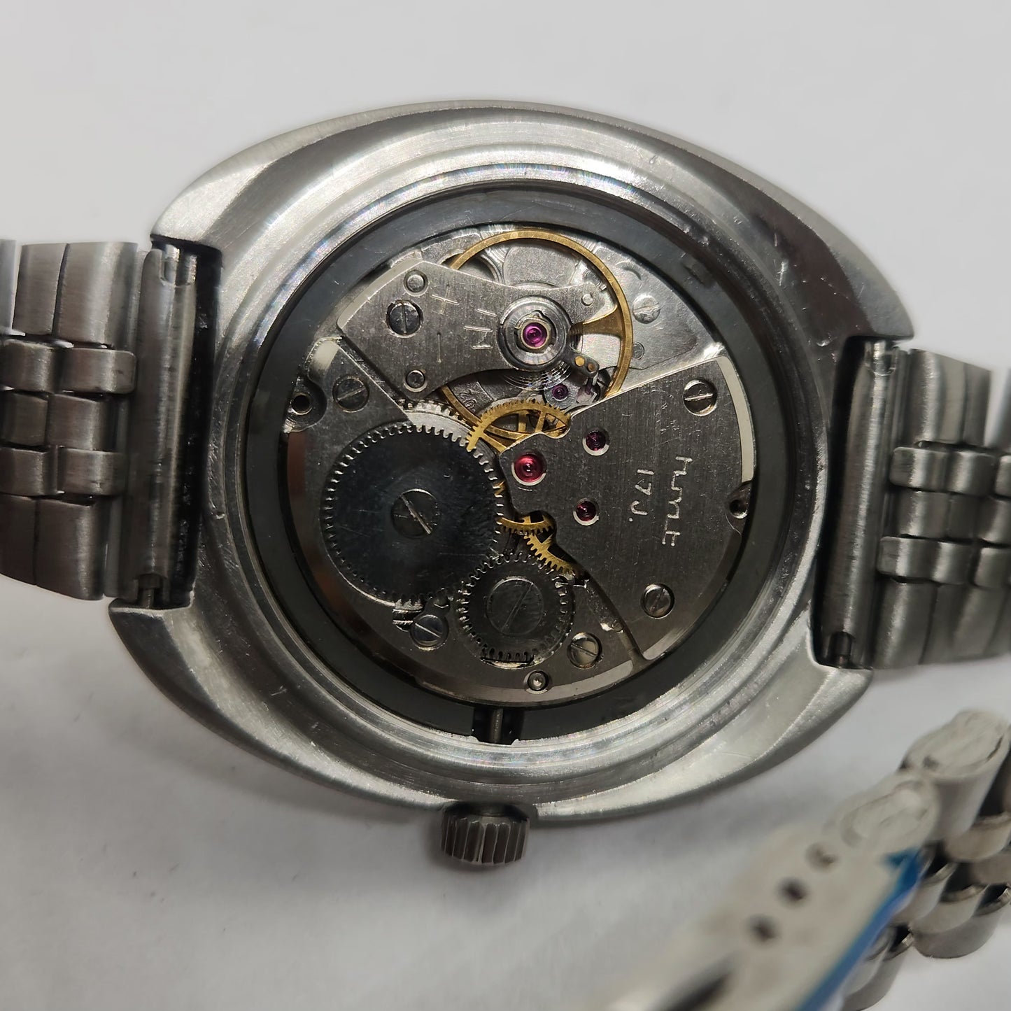 Vintage Original HMT Kohinoor Hand Winding 17 Jewels White Face Jubilee Bracelet Men's Wrist Watch OG226