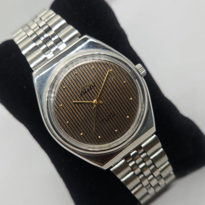 Vintage Original HMT Abhishek Hand Winding 17 Jewels Brown Face Jubilee Bracelet Men's Wrist Watch OG227