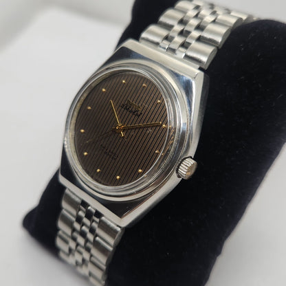 Vintage Original HMT Abhishek Hand Winding 17 Jewels Brown Face Jubilee Bracelet Men's Wrist Watch OG227
