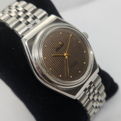 Vintage Original HMT Abhishek Hand Winding 17 Jewels Brown Face Jubilee Bracelet Men's Wrist Watch OG227