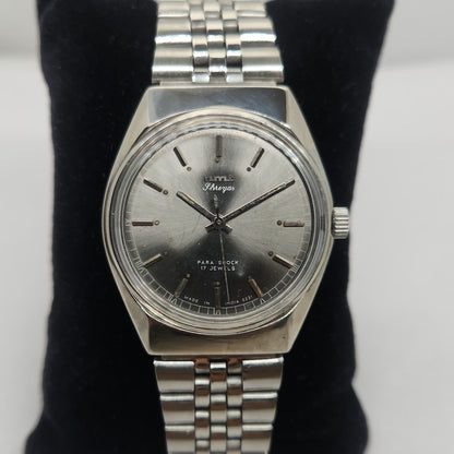 Vintage Original HMT Shreyas Hand Winding 17 Jewels Silver Face Jubilee Bracelet Men's Wrist Watch OG228