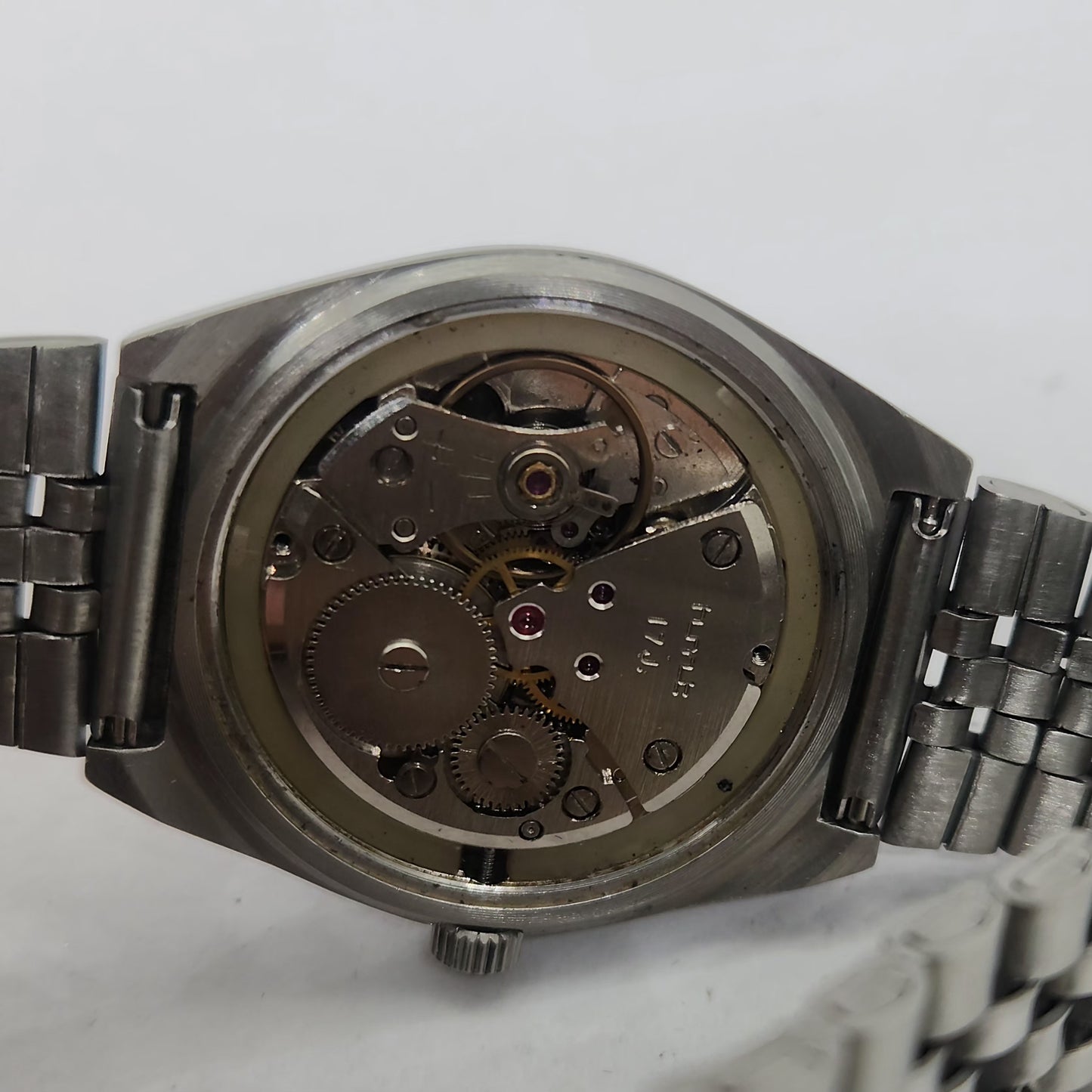 Vintage Original HMT Shreyas Hand Winding 17 Jewels Silver Face Jubilee Bracelet Men's Wrist Watch OG228
