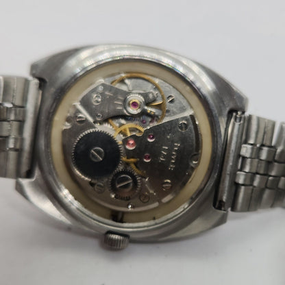 Vintage Original HMT Chethan Hand Winding 17 Jewels Silver Face Jubilee Bracelet Men's Wrist Watch OG229