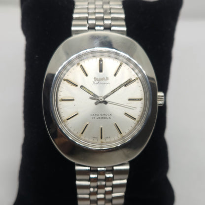 Vintage Original HMT Kohinoor Hand Winding 17 Jewels Silver Face Jubilee Bracelet Men's Wrist Watch OG230