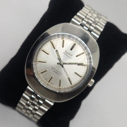 Vintage Original HMT Kohinoor Hand Winding 17 Jewels Silver Face Jubilee Bracelet Men's Wrist Watch OG230