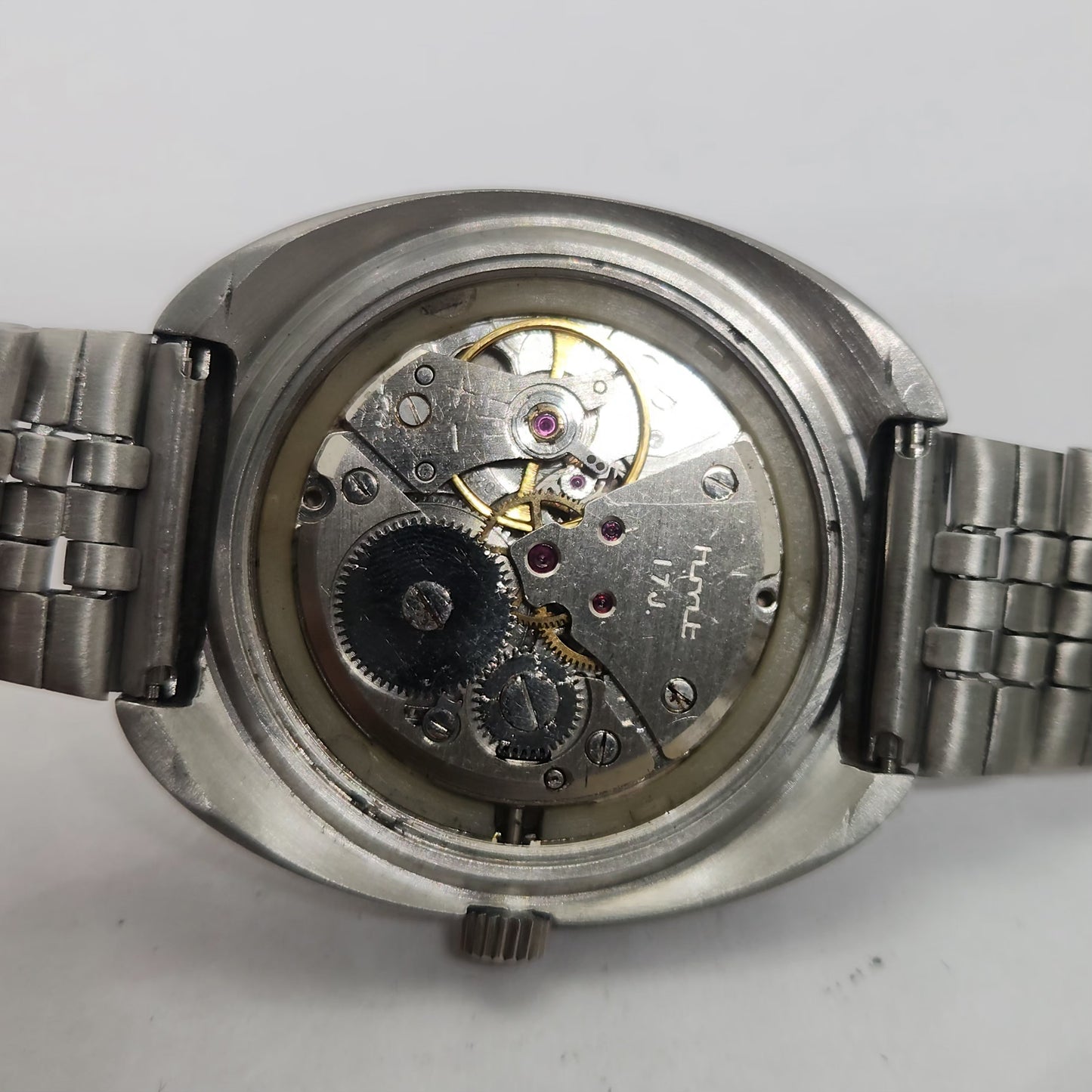 Vintage Original HMT Kohinoor Hand Winding 17 Jewels Silver Face Jubilee Bracelet Men's Wrist Watch OG230
