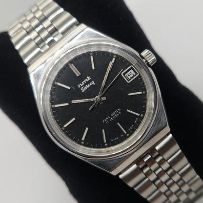 Vintage Original HMT Tareeq Hand Winding 17 Jewels Black Face Jubilee Bracelet Men's Wrist Watch OG231