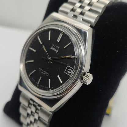 Vintage Original HMT Tareeq Hand Winding 17 Jewels Black Face Jubilee Bracelet Men's Wrist Watch OG231