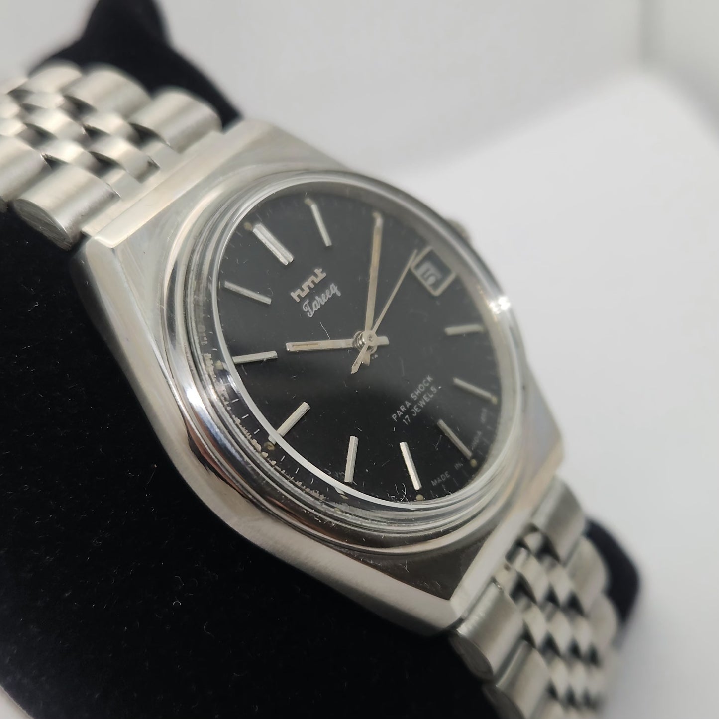 Vintage Original HMT Tareeq Hand Winding 17 Jewels Black Face Jubilee Bracelet Men's Wrist Watch OG231