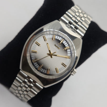 Vintage Original HMT Chirag Hand Winding 17 Jewels Silver Face Jubilee Bracelet Men's Wrist Watch OG231