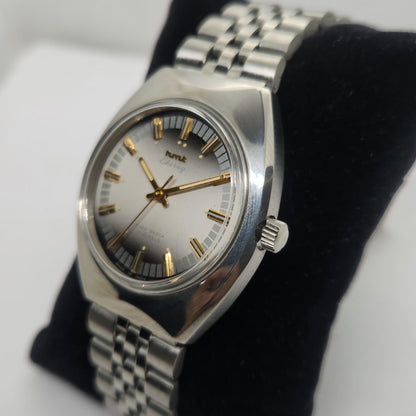 Vintage Original HMT Chirag Hand Winding 17 Jewels Silver Face Jubilee Bracelet Men's Wrist Watch OG231