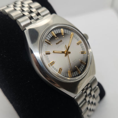 Vintage Original HMT Chirag Hand Winding 17 Jewels Silver Face Jubilee Bracelet Men's Wrist Watch OG231
