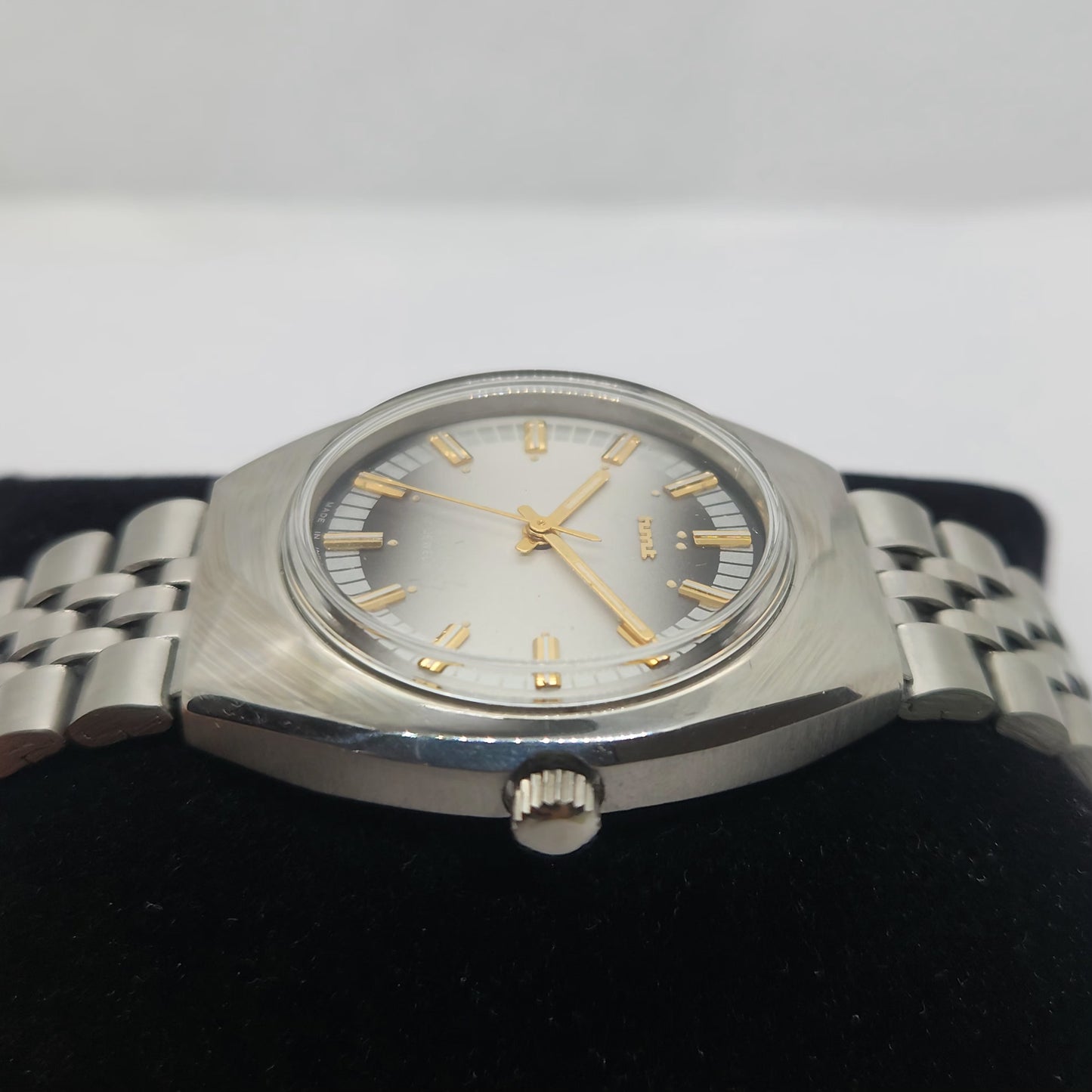 Vintage Original HMT Chirag Hand Winding 17 Jewels Silver Face Jubilee Bracelet Men's Wrist Watch OG231