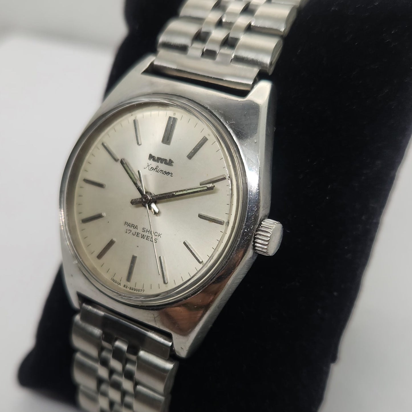Vintage Original HMT Kohinoor Hand Winding 17 Jewels Silver Face Jubilee Bracelet Men's Wrist Watch OG232
