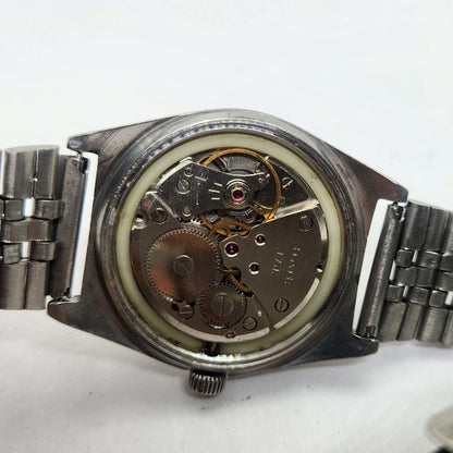 Vintage Original HMT Kohinoor Hand Winding 17 Jewels Silver Face Jubilee Bracelet Men's Wrist Watch OG232