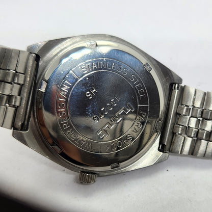 Vintage Original HMT Trisul Hand Winding 17 Jewels Black Face Jubilee Bracelet Men's Wrist Watch OG233
