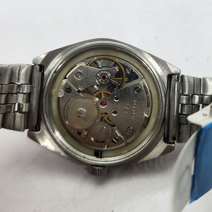 Vintage Original HMT Trisul Hand Winding 17 Jewels Black Face Jubilee Bracelet Men's Wrist Watch OG233