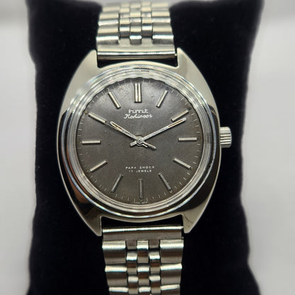 Vintage Original HMT Kohinoor Hand Winding 17 Jewels Black Face Jubilee Bracelet Men's Wrist Watch OG234