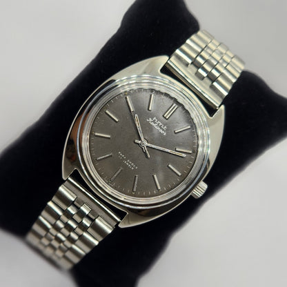 Vintage Original HMT Kohinoor Hand Winding 17 Jewels Black Face Jubilee Bracelet Men's Wrist Watch OG234