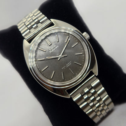 Vintage Original HMT Kohinoor Hand Winding 17 Jewels Black Face Jubilee Bracelet Men's Wrist Watch OG234