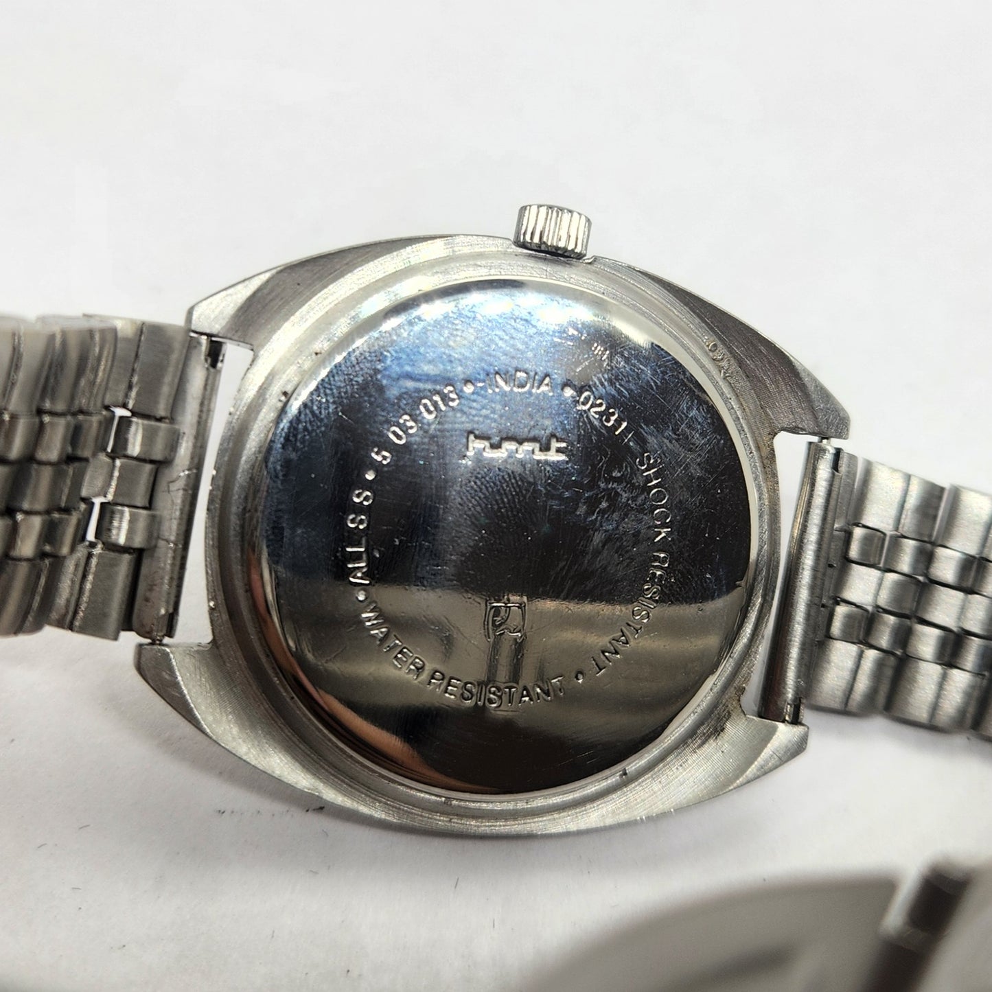 Vintage Original HMT Kohinoor Hand Winding 17 Jewels Black Face Jubilee Bracelet Men's Wrist Watch OG234
