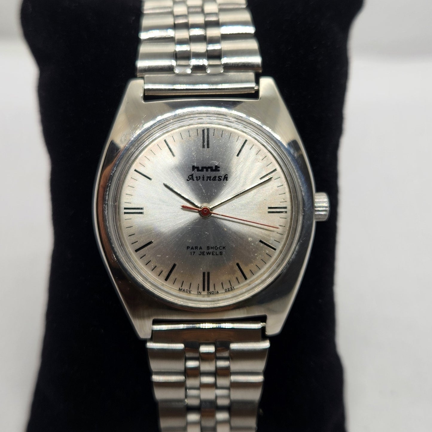 Vintage Original HMT AvinashHand Winding 17 Jewels Silver Face Jubilee Bracelet Men's Wrist Watch OG236