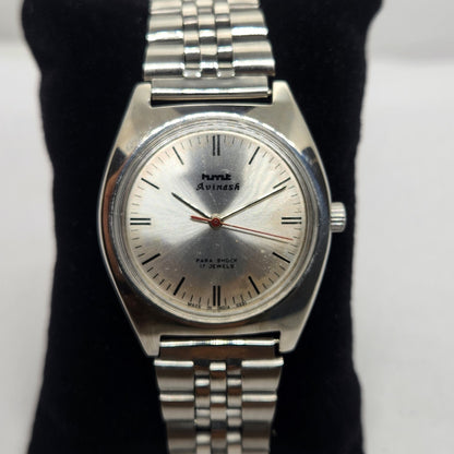 Vintage Original HMT AvinashHand Winding 17 Jewels Silver Face Jubilee Bracelet Men's Wrist Watch OG236
