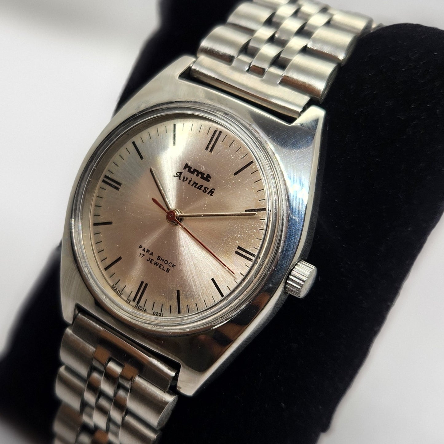 Vintage Original HMT AvinashHand Winding 17 Jewels Silver Face Jubilee Bracelet Men's Wrist Watch OG236