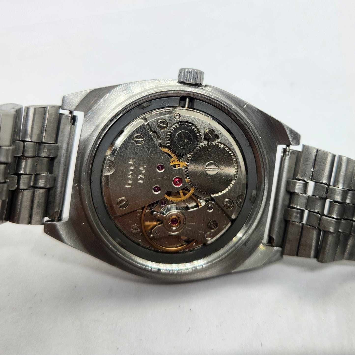 Vintage Original HMT AvinashHand Winding 17 Jewels Silver Face Jubilee Bracelet Men's Wrist Watch OG236