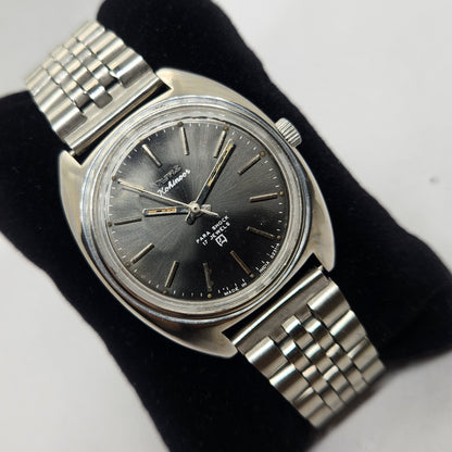 Vintage Original HMT Kohinoor Hand Winding 17 Jewels Black Face Jubilee Bracelet Men's Wrist Watch OG237